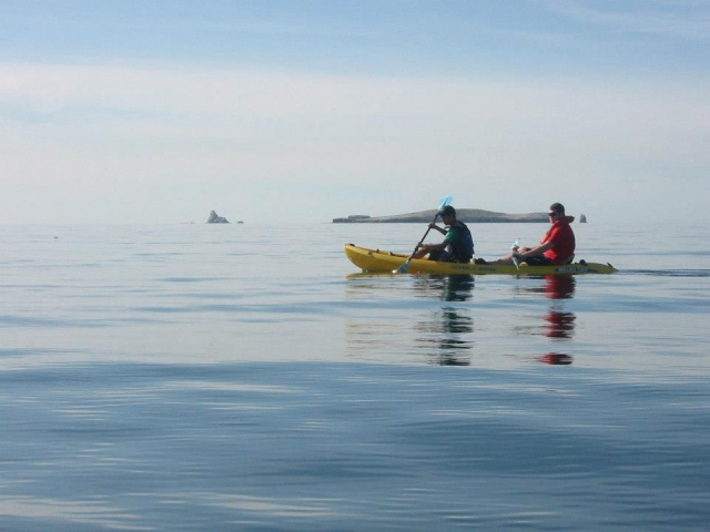 Con remos en el agua